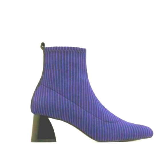 Zara Contrasting Sock-Style Ankle Boots in Electric Blue 38 - Picture 1 of 14